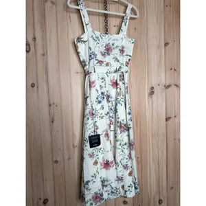 Lulus Sunny Posture Ivory Floral Sleeveless Midi Dress Resort Cruise Vacay Small thumbnail 7