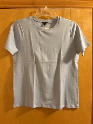 NWT Ann Taylor Placid Blue Crew Neck Tee thumbnail 2