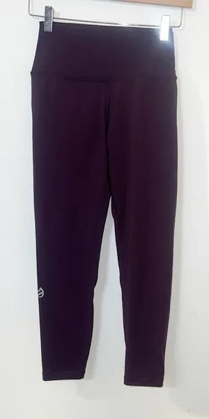 P’Tula maroon women’s new full length high rise crossover leggings thumbnail 1