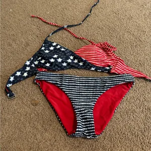 Hollister red white and blue swimsuit thumbnail 1