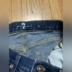 7 for all mankind the skinny Jean distressed thumbnail 3