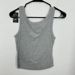 RVCA Women's Size M NWT Cropped‎ Gray Tree Hugger Sun Graphic Tank Top Athletic thumbnail 6