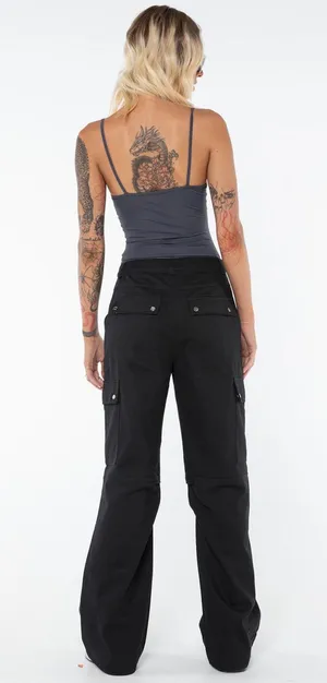 Princess Polly Black Cargo Jeans thumbnail 2