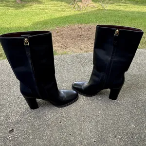 Sarto by Franco Sarto Wyatt Black Leather Tall Block Heel Buckle Boots Sz 7.5 thumbnail 3
