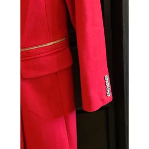 Michael Kors Coat Womens Size S Red Wool Double Breasted Military Peacoat Zipper thumbnail 4