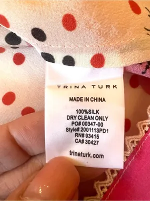 Trina Turk Katy Poppy Floral Off The Shoulder Silk Top Multicolor Medium thumbnail 7