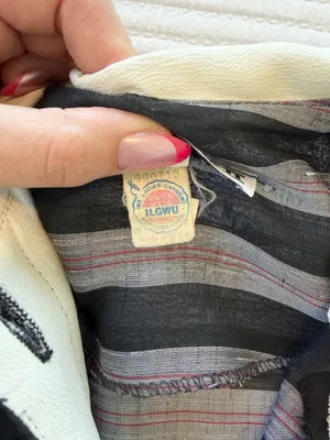 Vintage Union Made Striped Black & Gray Long-Sleeve Academia Dress Made in USA thumbnail 4