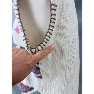 Vintage 90s Southwestern Sweater Vest Geometric M Fall‎ Autumn Cabin Core thumbnail 7