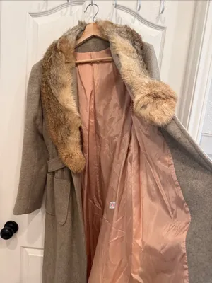 Vintage fur lined Montgomery Ward Union made Pea coat thumbnail 6