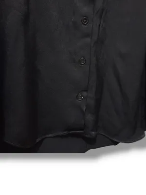 ZARA | EUC Black Satin Silky Button-Down Long Sleeve Shirt Blouse (Size M) thumbnail 5
