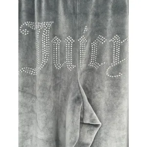 Juicy‎ Couture Velour Rhinestone Logo Jogger Women S Gray Sleep Pants Y2K Retro thumbnail 2