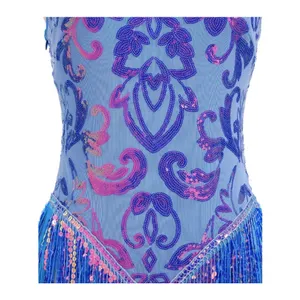 NWOT Sequin Fringe Bodysuit Sparkly Tassel Dance Rave Costume XS thumbnail 6