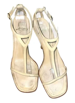 Roeposh - Tan TStrap Christian Louboutin Heels Shoes 39 1/2 thumbnail 1
