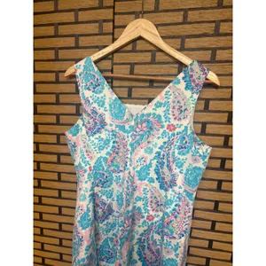 Talbots Pink And Blue Paisley‎ Print Dress Size 10P thumbnail 3