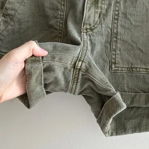 American Eagle Army Green Mid-Rise Shorts with a Tie Waistband, Stretch, Size 4 thumbnail 8