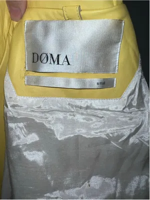 DOMA Yellow Lamb Leather Scalloped Cropped Jacket S thumbnail 6