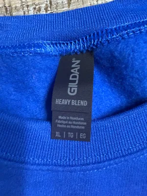 Gildan Royal Blue 'Wifey' Graphic Sweatshirt with Neon Pink and Yellow Print thumbnail 2