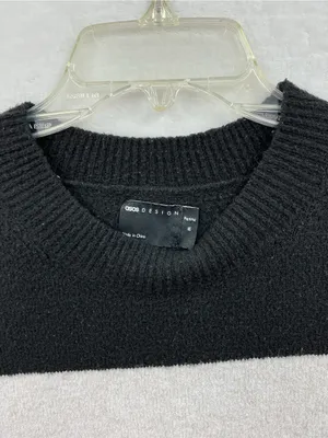 ASOS Black and Gray Wide Stripe Crewneck Sweater 1187 thumbnail 2