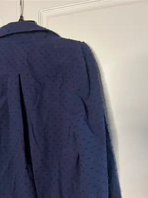 Tuckernuck Callahan Navy Swiss Dot Shirt Dress thumbnail 16