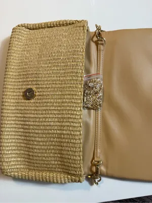 NWOT Shiraleah Raffaella Pearl Shoulder Crossbody‎ Bag Natural Woven Straw Chain thumbnail 6