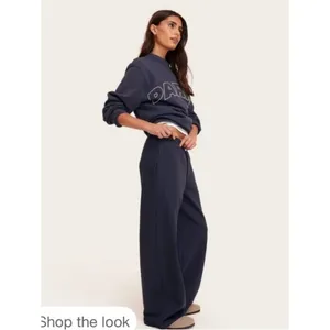 Parke x Target high rise wide leg cotton sweatpants in Navy Blue Size Small NWT thumbnail 2
