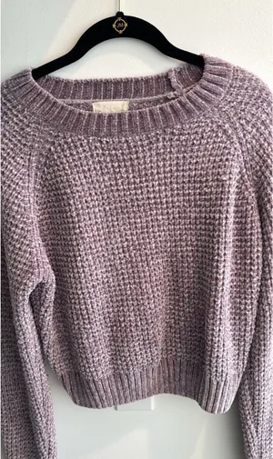 Altar’d State Mardi Gras Cropped Purple Sweater thumbnail 4