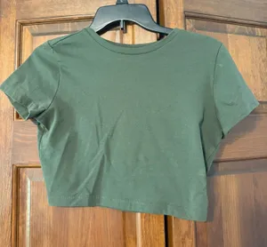 Wild Fable Army Green Crop Top thumbnail 1