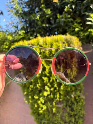 Gucci GG0061S brow bar round sunglasses 56mm gold frames green gradient lenses thumbnail 17