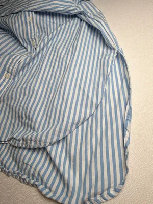 Maeve Anthropologie Women’s XS Blue White Stripe Cotton Button Down Oversized thumbnail 8