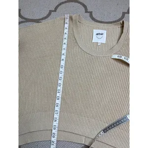 Aerie Ribbed Knit scoop neck Sweater Balloon Sleeve Cropped Relaxed Fit Size M thumbnail 8