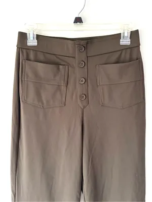 Halara Day Stretch High Waisted Wide Leg Pants Olive Green Athleisure Comfort thumbnail 4