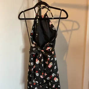 ILGWU Vintage Black Pink Halter Backless Party Dress Flowy Cocktail Size 4 thumbnail 5