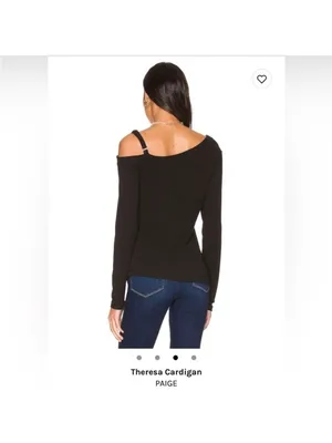 PAIGE Theresa Top Ribbed Cold Shoulder‎ Ribbed Knit XS NWT thumbnail 8