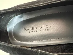 Karen Scott Riley Black Suede Leather Square Toe Block Heel Pumps Size 10M thumbnail 12