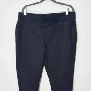 DKNY Black Pull-on Stretch Pants Size XL Gray and Black Diamond Ankle Pants thumbnail 3