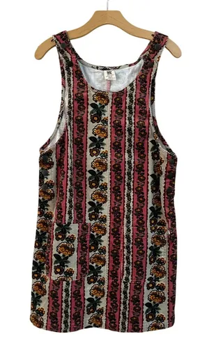 Lucy Yak Layla Corduroy Floral Overall Mini Dress Organic Cotton‎ Size US 2 thumbnail 1