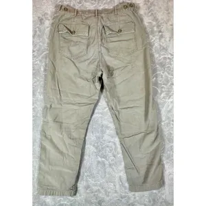 American Eagle Women 14 Olive Green Utility Cargo Pants High Rise Button Fly thumbnail 4