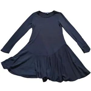 Karen Kane Black Dress Women Size Large Fit Flare Long Sleeve Asymetrical Hem thumbnail 4