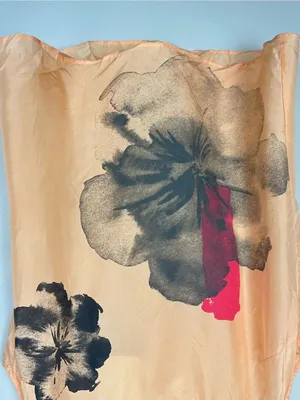 Y2K 100% Silk New York & Company Peach Floral Sleeveless Top Small NWT thumbnail 4