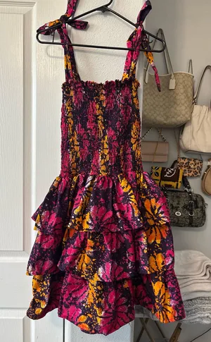 Ruffle mini dress Purple Size M thumbnail 1