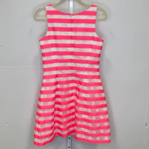 Lilly Pulitzer Joslin Fiesta Bright Pink White Floral Striped Joslin Dress Sz 4 thumbnail 2