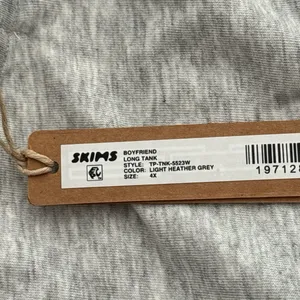 Skims Boyfriend Long Tank Light Heather Grey Size 4X thumbnail 8