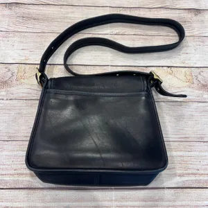Coach‎ Ramblers Legacy Crossbody Bag Black Leather Vintage Turnlock 9061 USA thumbnail 6