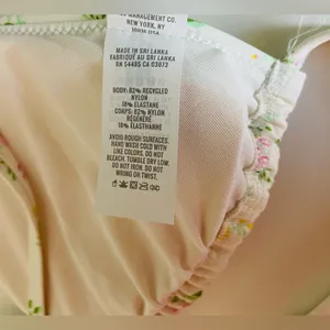 Aerie White Floral 2-Piece Swimsuit - Adjustable Tie-Side String Bikini thumbnail 8