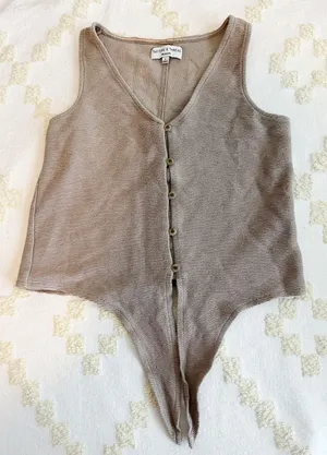 Madewell Texture & Thread Button Front Tie Tank thumbnail 1