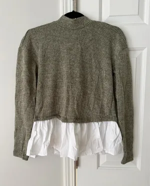 Anthropologie Maeve Bow-Back Twofer Oversized Top/Sweatshirt, Size XS thumbnail 7