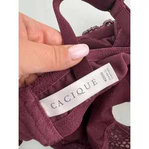 Cacique 40DD Burgundy Lace Balconette Bra Full Coverage Underwire Adjustable‎ thumbnail 4