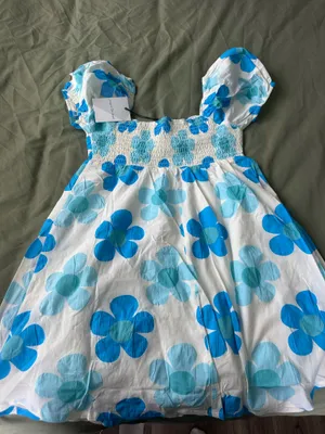 Blue and White floral dress thumbnail 2