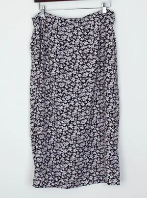 Abercrombie & Fitch Womens Floral Twist High Slit Midi Skirt Size L Dainty Fairy thumbnail 7