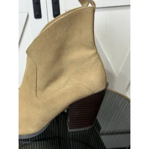Reserved Womens Western Ankle Boots Size EU 36 US 5 Tan Suede Pointed Toe Heel thumbnail 8